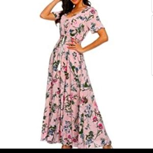 Vintage boho floral maxi dress